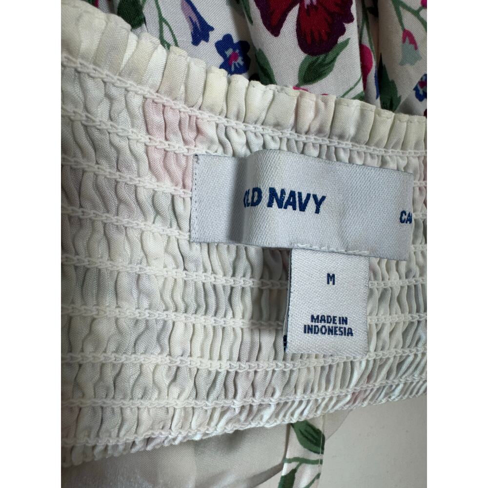 Y2K Women’s Baby Doll Cami Floral Mini Dress Sz M Pink V Neck Milk Maid Old Navy - Picture 10 of 12